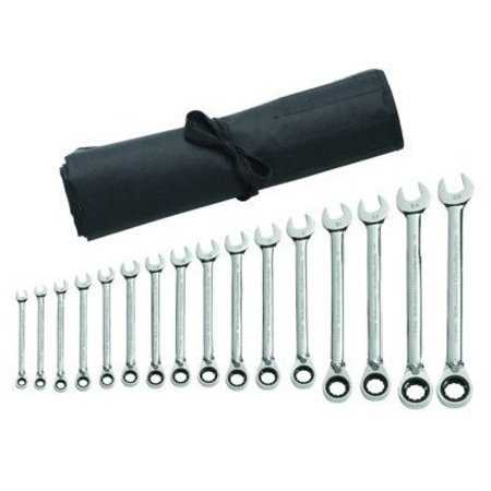 APEX TOOL GROUP WR SET CMBO REV RTCH MET 12 PT 16PC ROLL GWR9602RN